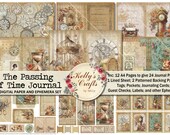 Vintage Journal Kit: Clock Ephemera, Grungy Papers (PDF Download)