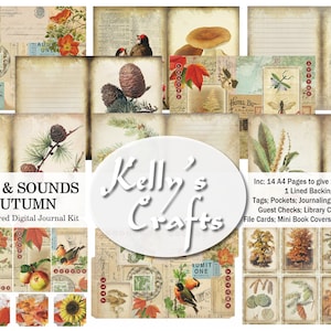 Autumn Junk Journal Kit: Vintage Botanical Ephemera (PDF Download)