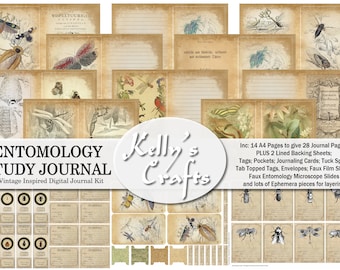 Entomology Study Journal Kit: Vintage Insect Ephemera (Digital Download)