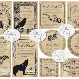 10 Vintage Styled Faux Apothecary Labels - a little bit of Halloween fun