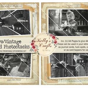 Vintage Black and White Photo Collage Ephemera (Digital Download)
