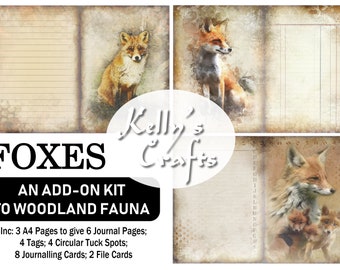 FOXES - An add-on Kit to expand the &#39;Woodland Fauna&#39; Digital Journal Kit - to appeal to those with a love of foxes