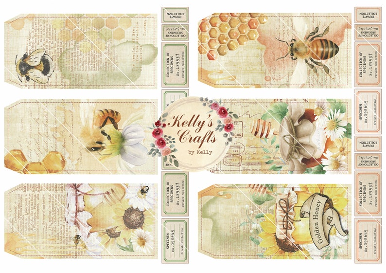 The Honey Bees Printable Journal Kit Bee Junk Journal Kit Etsy UK