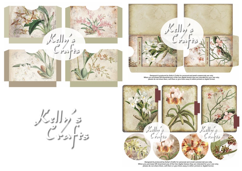For the Love of Orchids Botanical inspired Digital Junk Journalling Kit