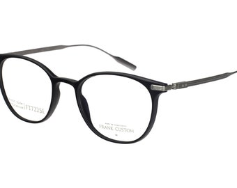 Lunettes de vue en titane FRANK CUSTOM FT7225 noir mat, Monture optique B titanium - fabriqué en Corée - neuf