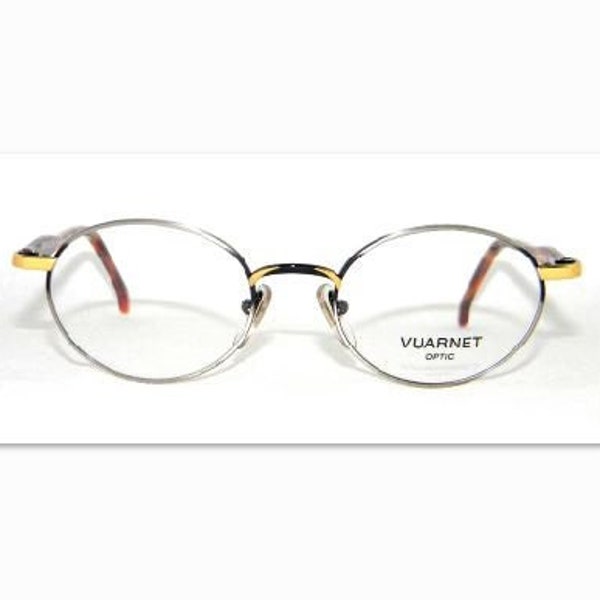 Eyeglasses / Optical frame Vintage Oval Vuarnet VO.046 Gray and brown tortoiseshell 1990's - Handmade in France