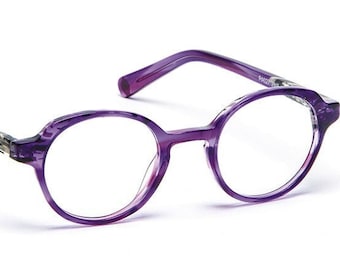 Petites Lunettes de vue rondes violettes Créateur français JF REY PA027 pour Femme ou Enfant, fabriqué à la main en France, 43 mm , neuf