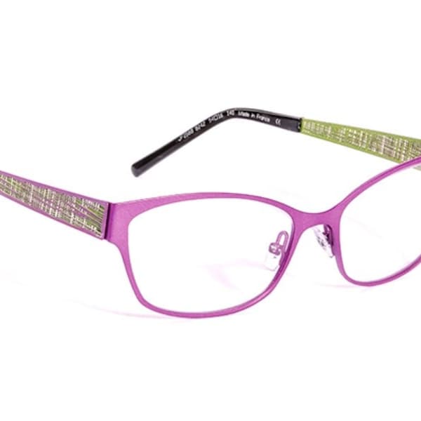 Lunettes de vue en métal rose et vert anis Girly Vintage Créateur français JF REY 2588 Monture optique Femme, Fabriqué en France, neuve