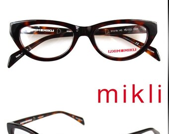 Small Eyeglasses for Women Cat Eye Brown Tortoiseshell MIKLIVintage Optical Frame ML1222 51 mm