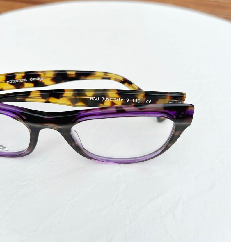 Cat Eye 60's Retro Vintage Eyeglasses Brown and Purple Tortoiseshell