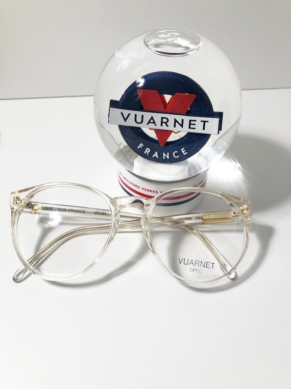 Vuarnet Vintage 1990's round transparent eyeglass… - image 1
