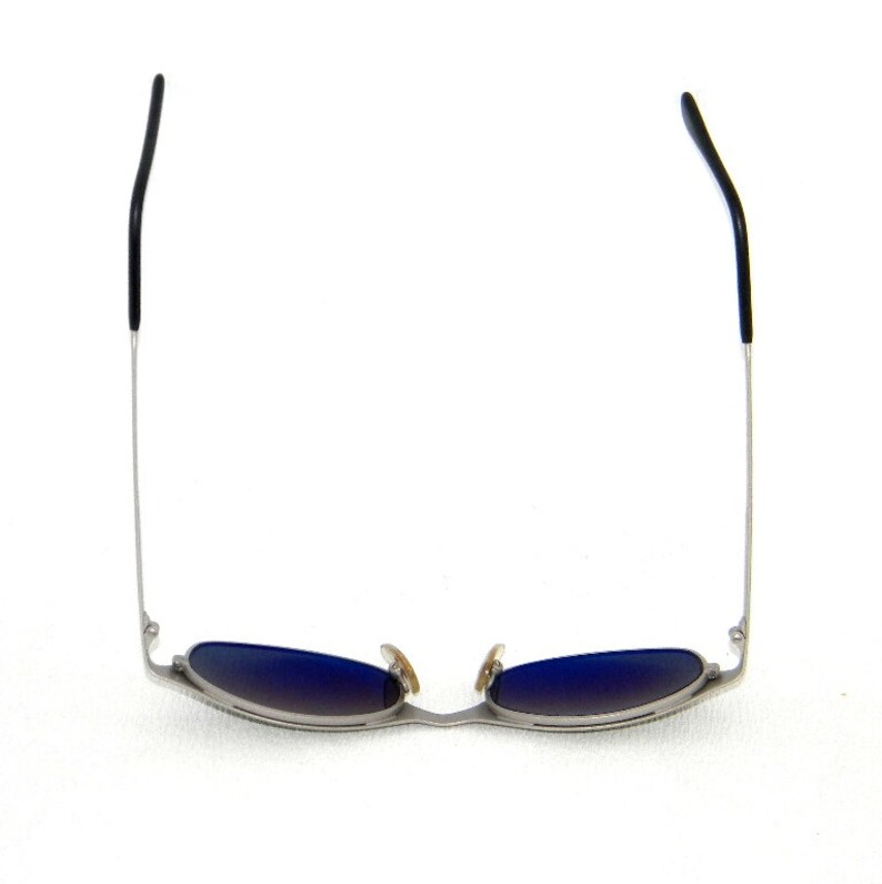 Retro Small Vintage 90s Vuarnet 063 Matte Silver Sunglasses with Px3000 Green Mineral Glasses Made in France