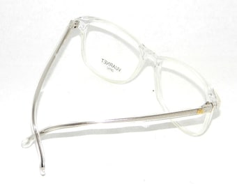 VUARNET Vintage, 106 08C, 52 mm, Lunettes de vue / Monture optique carrée Rétro, Cristal Translucide - Fabriqué à la main en France