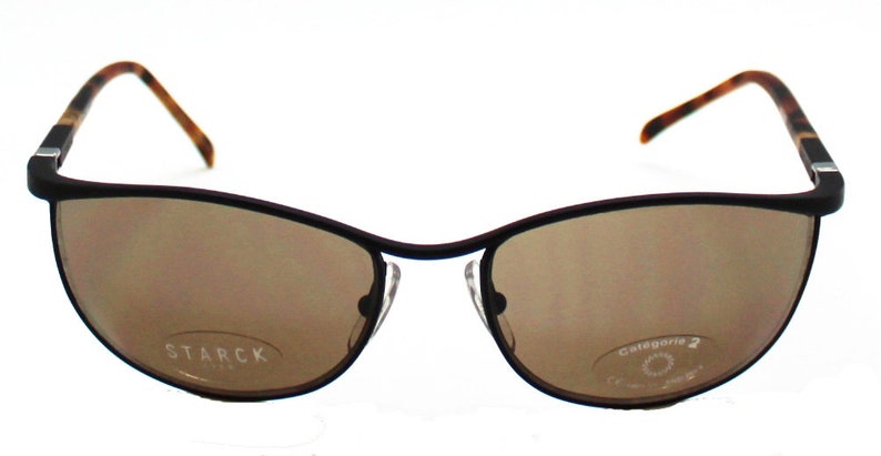 Matte black oval sunglasses STARCK EYES P300 Vintage 2000's / Hand Made in France / 360 degree flexible temples new image 6