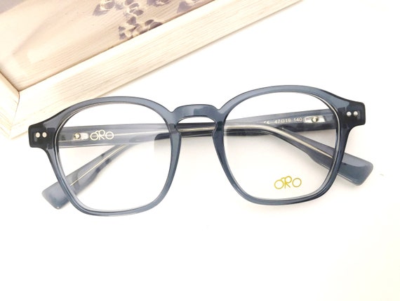 Retro optical frame / Small square eyeglasses Tra… - image 1
