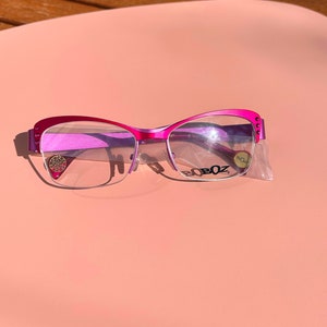 BOZ, Ventura Monture optique vintage Femme Lunettes de vue nylor Créateur Rétro violet et rose avec strass, Fabriqué en France, patented image 2