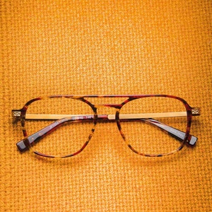 Lunettes de vue écailles marron et rouge pour homme Créateur français JF REY JF1354 Monture optique vintage Rétro Fabriqué en France, neuf image 2