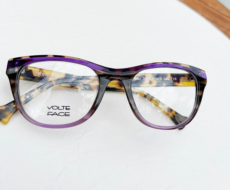 Cat Eye 60's Retro Vintage Eyeglasses Brown and Purple Tortoiseshell