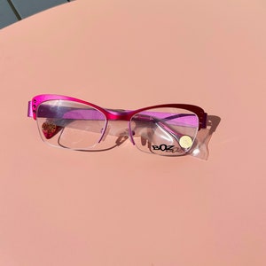 BOZ, Ventura Monture optique vintage Femme Lunettes de vue nylor Créateur Rétro violet et rose avec strass, Fabriqué en France, patented image 4