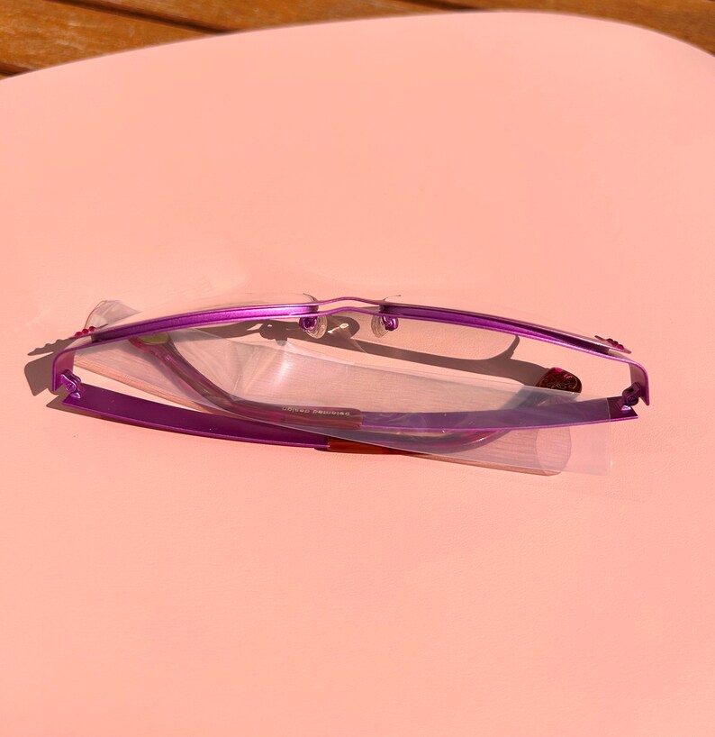 BOZ, Ventura Monture optique vintage Femme Lunettes de vue nylor Créateur Rétro violet et rose avec strass, Fabriqué en France, patented image 5