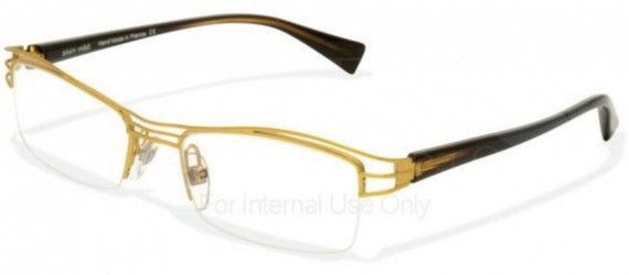 Vintage yellow metal nylor eyeglasses / Optical f… - image 2