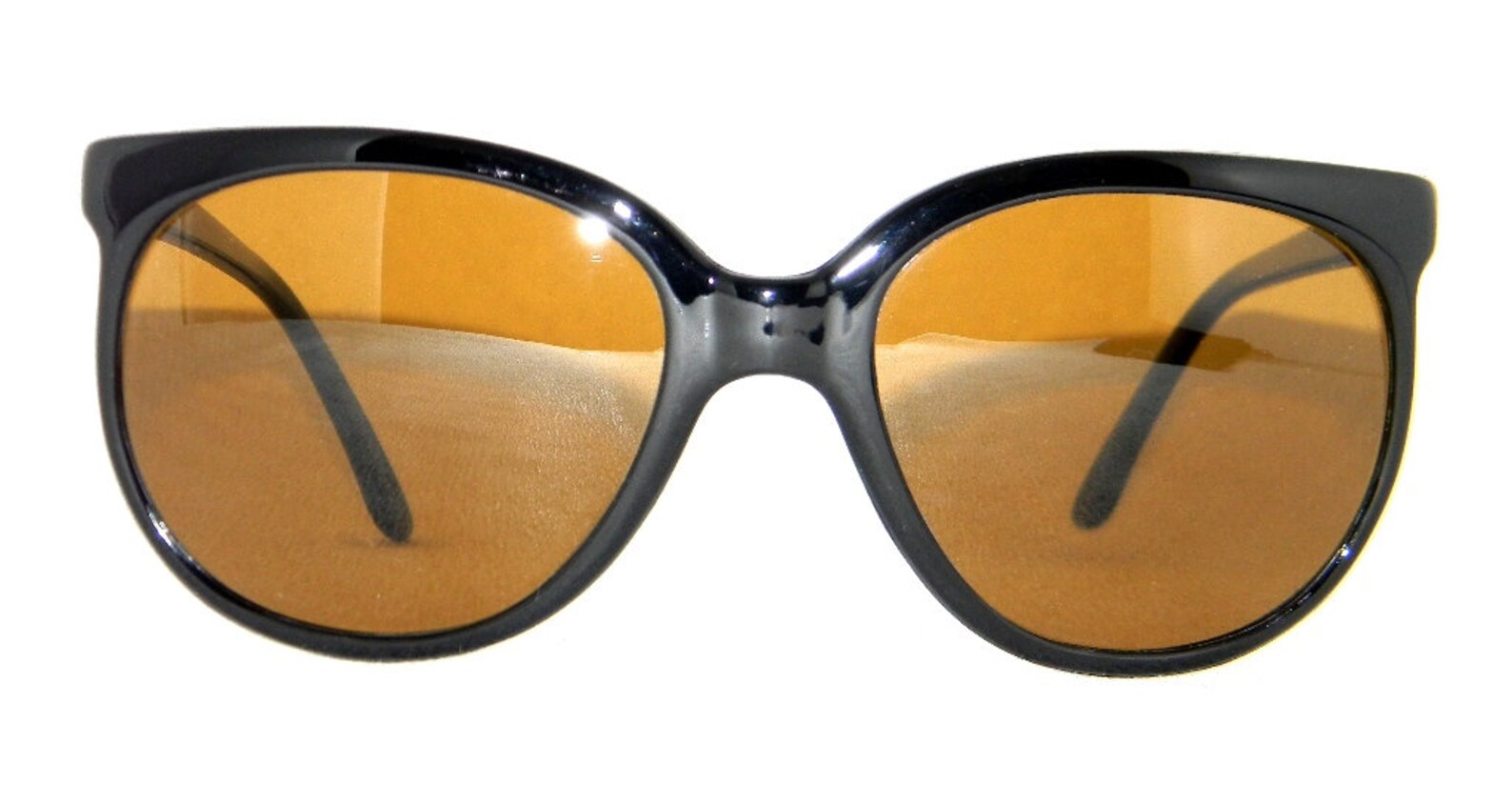 Vintage 002 Shiny Black Cat Eye sunglasses with brown Etsy