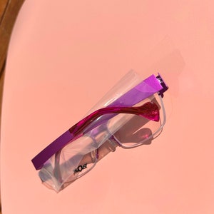 BOZ, Ventura Monture optique vintage Femme Lunettes de vue nylor Créateur Rétro violet et rose avec strass, Fabriqué en France, patented image 6