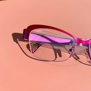 BOZ, Ventura Monture optique vintage Femme Lunettes de vue nylor Créateur Rétro violet et rose avec strass, Fabriqué en France, patented image 7