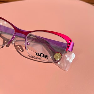 BOZ, Ventura Monture optique vintage Femme Lunettes de vue nylor Créateur Rétro violet et rose avec strass, Fabriqué en France, patented image 1