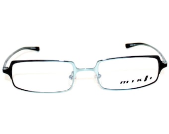 MIKLI M0311, Eyeglasses / Metallic optical frame, Rectangular, Blue and black, For women or men