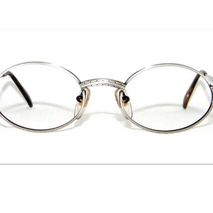 Retro Oval Eyeglasses Vuarnet 016, Matte aged gray silver metal, Vintage 1990's, Optical frame made in France, brand new!