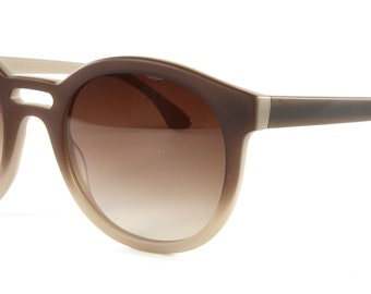 KBL Sunglasses, New Roc Model, Gradient Matte Brown with Gradient Brown Lenses, Made in Japan - Made in Japan