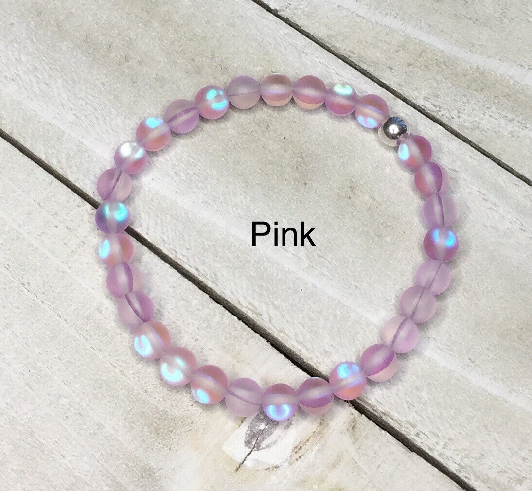 Mermaid Glass Bead Bracelet Small 6mm Frosted Beads on Etsy