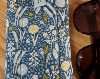 Meadows (blue) glasses/sunglasses fabric handmade slip/case by samylovesbags