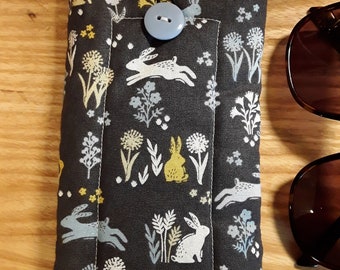 Hares glasses/sunglasses fabric handmade slip/case by samylovesbags