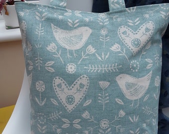 Megeve (aqua/duckegg) handmade cotton bag by samylovesbags