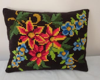 Vintage needlepoint cushion
