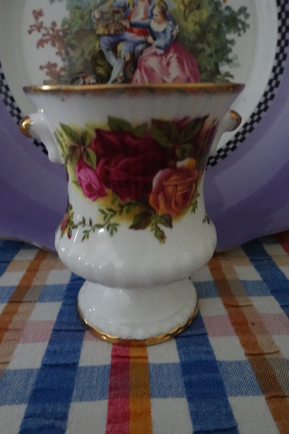 Vintage Royal Albert Old Country Roses Vase Urn Etsy