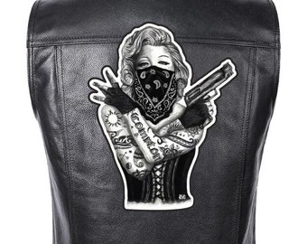 Gang Lady bedrukte patch voor motorrijders, motoclubjas, grote patch, rugpatch