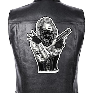 Gang Lady printed patch for bikers, motoclub jacket, Large patch, Back patch
