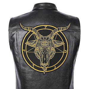 Baphomet patch for bikers, motoclub jacket, Large patch, Back patch