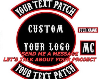 Custom patch for bikers, any size, motoclub jacket, Large patch, Back patch