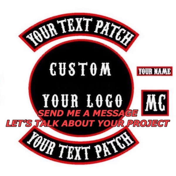 Custom patch for bikers, any size, motoclub jacket, Large patch, Back patch