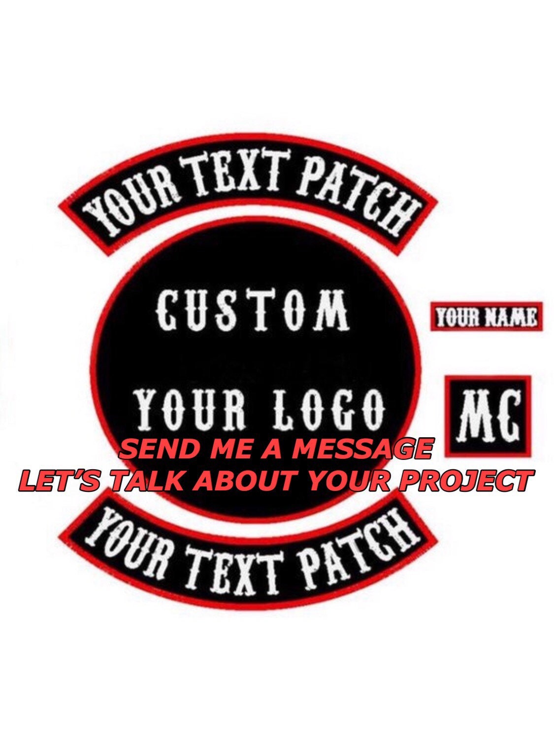 Custom Patches for Jackets Custom Back Patch Biker Patch Custom Patch  Rockers 