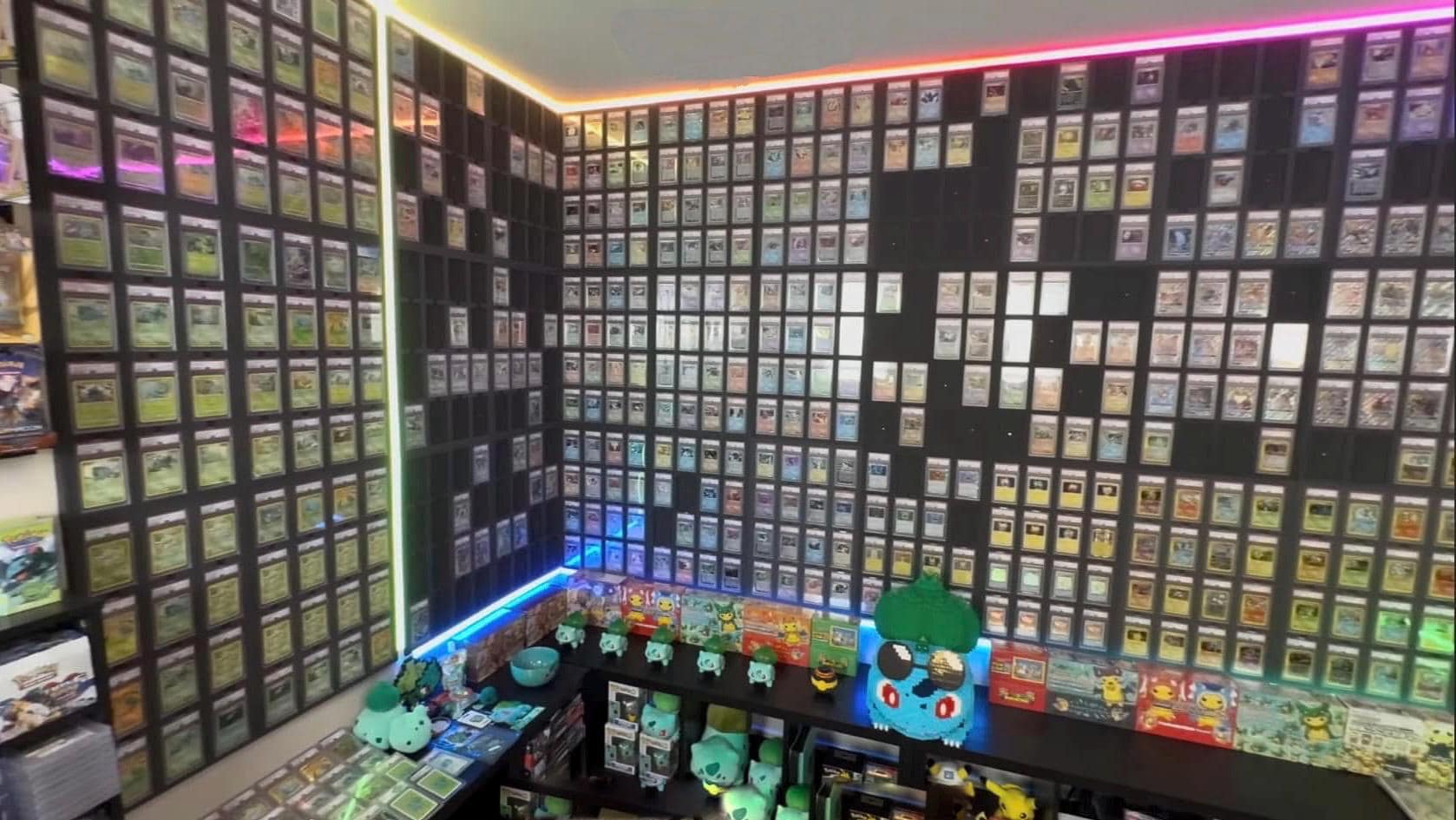 Graded cards wall display for Pokemon or other cards