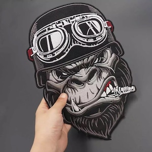 Gorilla biker patch for bikers, motoclub jacket, Large patch, Back patch