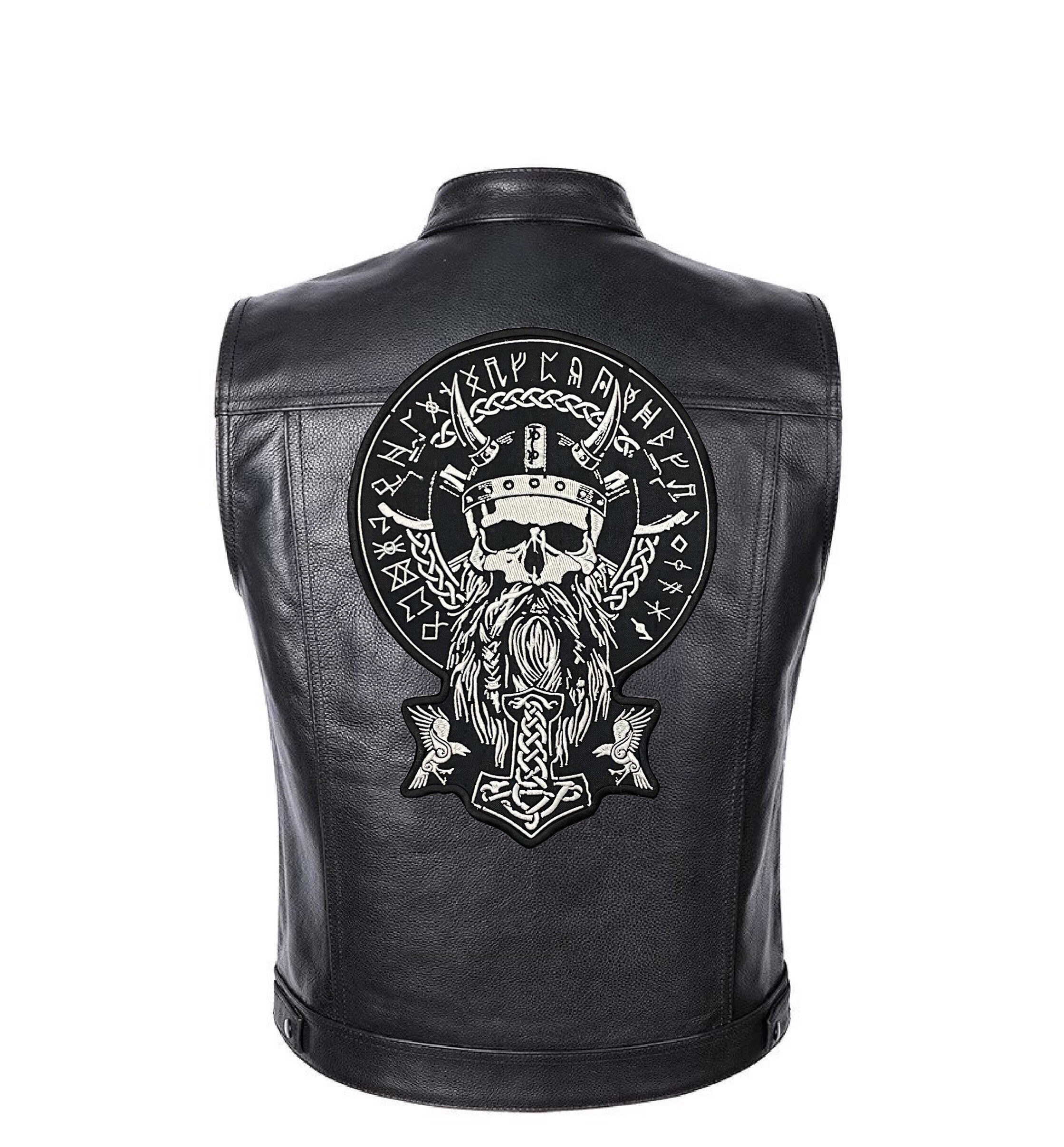 Toppa Patch Vichinga Loki Per Biker - Dimensioni 90x40 Mm, Made In Germany, Per Giacche E Zaini