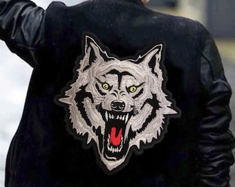 Lone Wolf Patch, Large Back Patches for Jackets and Vests