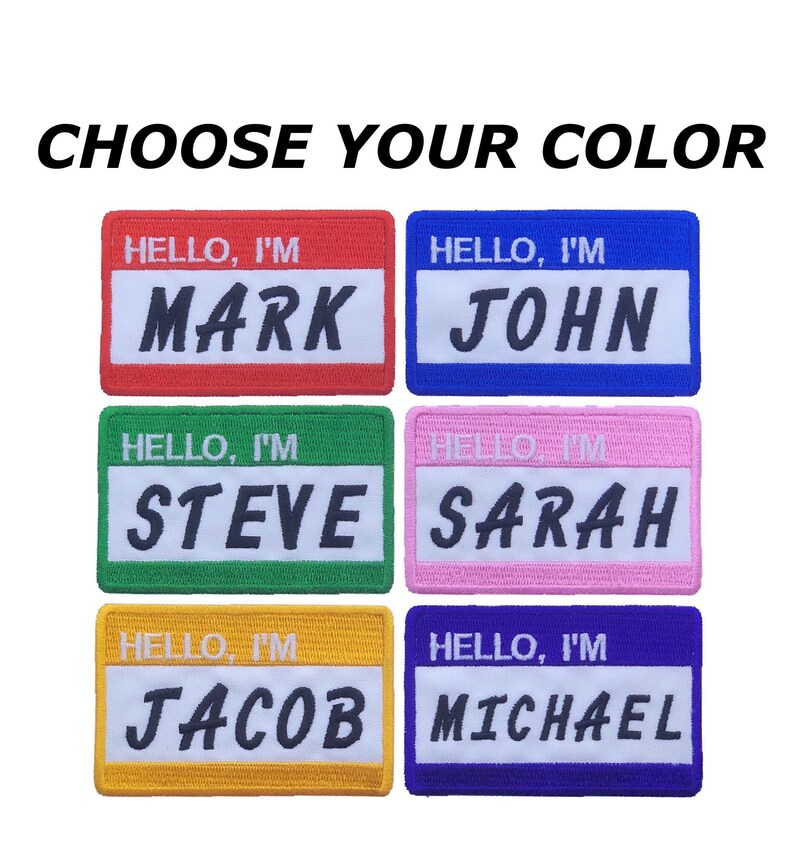 High quality Embroidered Name Patch tag BadgeIron on sew or Etsy