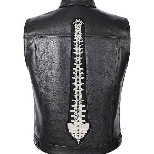 Spine bones patch for bikers, motoclub jacket, Large patch, Back patch